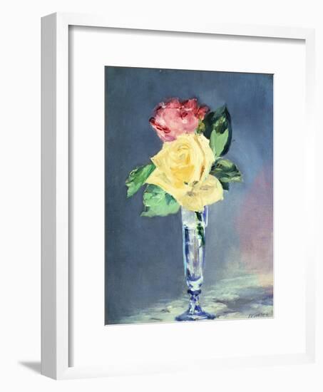 Roses in a Champaign-Glass, 1882-Edouard Manet-Framed Giclee Print