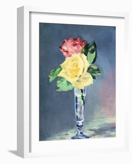 Roses in a Champaign-Glass, 1882-Edouard Manet-Framed Giclee Print