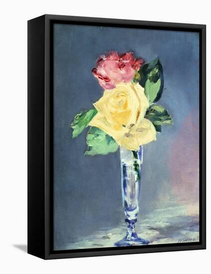 Roses in a Champaign-Glass, 1882-Edouard Manet-Framed Stretched Canvas