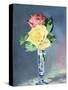 Roses in a Champaign-Glass, 1882-Edouard Manet-Stretched Canvas