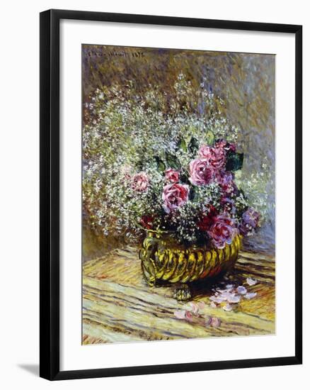 Roses in a Copper Vase, 1878-Claude Monet-Framed Premium Giclee Print