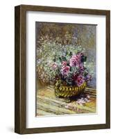 Roses in a Copper Vase, 1878-Claude Monet-Framed Giclee Print