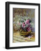 Roses in a Copper Vase, 1878-Claude Monet-Framed Giclee Print