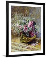 Roses in a Copper Vase, 1878-Claude Monet-Framed Giclee Print