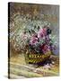 Roses in a Copper Vase, 1878-Claude Monet-Stretched Canvas