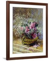 Roses in a Copper Vase, 1878-Claude Monet-Framed Giclee Print