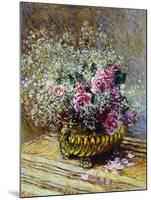 Roses in a Copper Vase, 1878-Claude Monet-Mounted Giclee Print