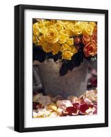 Roses in a Flower Market, Paris, France-Walter Bibikow-Framed Photographic Print