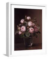 Roses in a Glass Vase, 1842-Johan Laurents Jensen-Framed Giclee Print