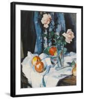 Roses In A Glass Vase-Samuel John Peploe-Framed Art Print