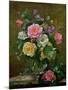 Roses in a Glass Vase-Albert Williams-Mounted Giclee Print