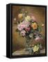 Roses in a glass vase-Albert Williams-Framed Stretched Canvas