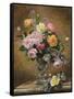 Roses in a glass vase-Albert Williams-Framed Stretched Canvas