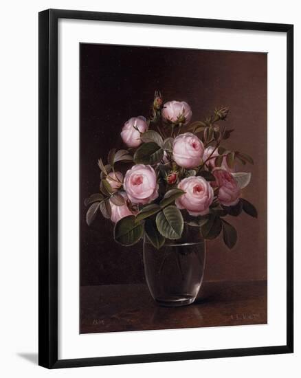 Roses in a Glass Vase-Johan Laurentz Jensen-Framed Giclee Print