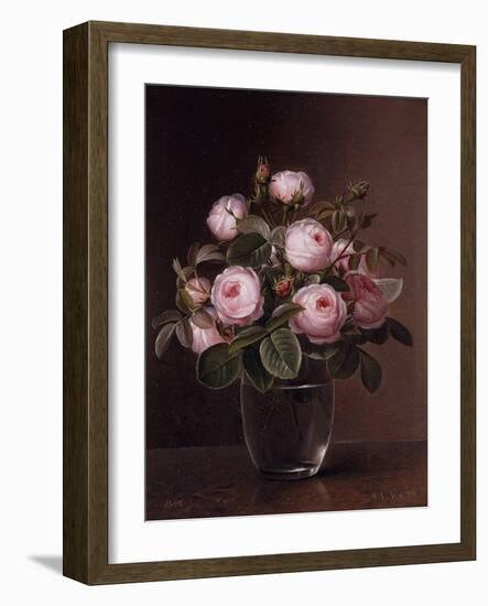 Roses in a Glass Vase-Johan Laurentz Jensen-Framed Giclee Print