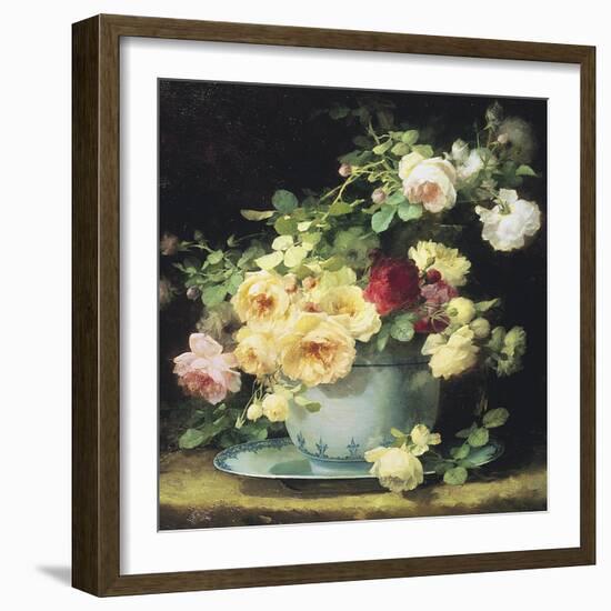 Roses in a Porcelain Bowl (detail)-Emilie Vouga-Framed Giclee Print