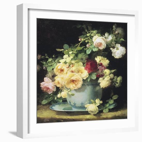 Roses in a Porcelain Bowl (detail)-Emilie Vouga-Framed Giclee Print