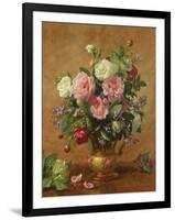 Roses in a Rose-Enamelled Vase, 1995-Albert Williams-Framed Giclee Print