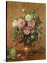 Roses in a Rose-Enamelled Vase, 1995-Albert Williams-Stretched Canvas