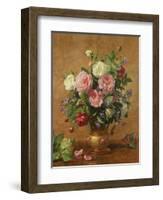 Roses in a Rose-Enamelled Vase, 1995-Albert Williams-Framed Premium Giclee Print