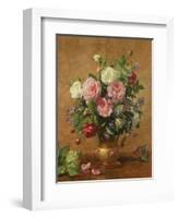 Roses in a Rose-Enamelled Vase, 1995-Albert Williams-Framed Giclee Print