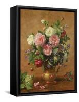 Roses in a Rose-Enamelled Vase, 1995-Albert Williams-Framed Stretched Canvas