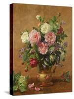 Roses in a Rose-Enamelled Vase, 1995-Albert Williams-Stretched Canvas