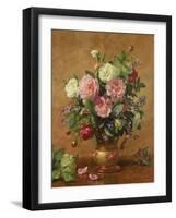 Roses in a Rose-Enamelled Vase, 1995-Albert Williams-Framed Giclee Print