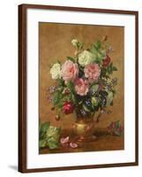 Roses in a Rose-Enamelled Vase, 1995-Albert Williams-Framed Giclee Print