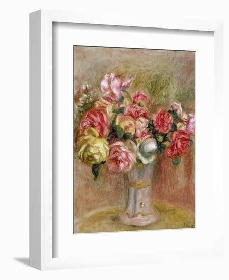 Roses in a Sevres Vase-Pierre-Auguste Renoir-Framed Giclee Print