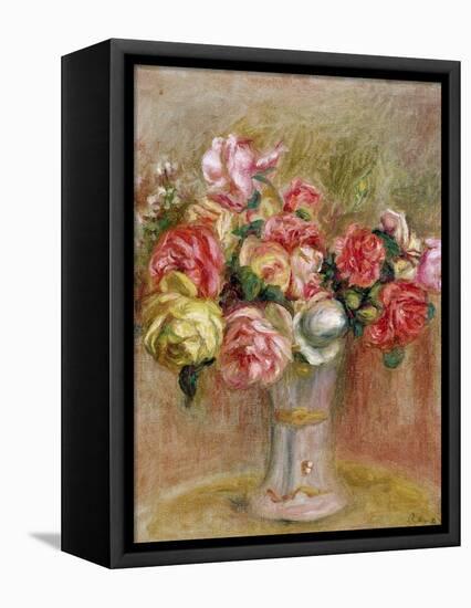 Roses in a Sevres Vase-Pierre-Auguste Renoir-Framed Stretched Canvas