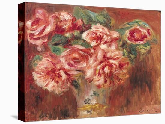 Roses in a Vase, circa 1890-Pierre-Auguste Renoir-Stretched Canvas