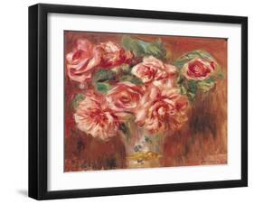 Roses in a Vase, circa 1890-Pierre-Auguste Renoir-Framed Giclee Print