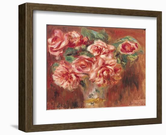 Roses in a Vase, circa 1890-Pierre-Auguste Renoir-Framed Giclee Print