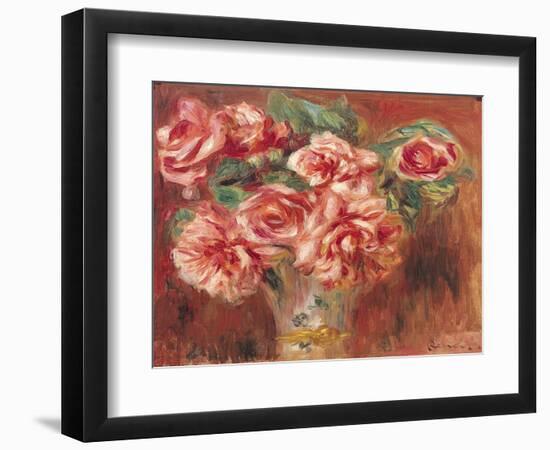 Roses in a Vase, circa 1890-Pierre-Auguste Renoir-Framed Giclee Print