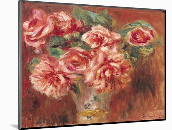 Roses in a Vase, circa 1890-Pierre-Auguste Renoir-Mounted Giclee Print