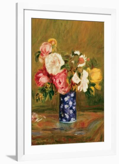 Roses in a Vase-Pierre-Auguste Renoir-Framed Art Print