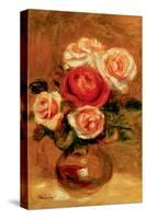 Roses in a Vase-Pierre-Auguste Renoir-Stretched Canvas