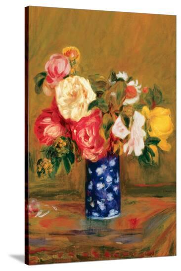 Roses in a Vase-Pierre-Auguste Renoir-Stretched Canvas
