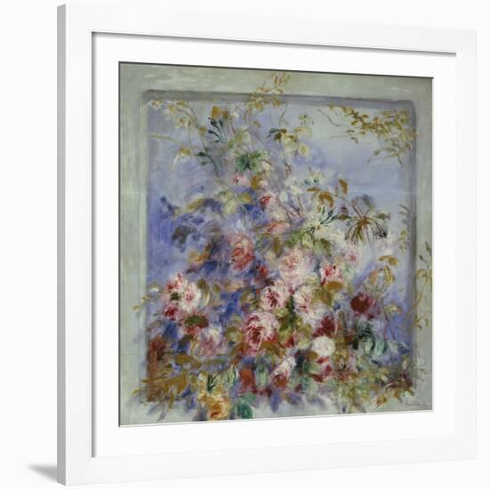 Roses in a Window; Roses Dans Une Fenetre-Pierre-Auguste Renoir-Framed Premium Giclee Print