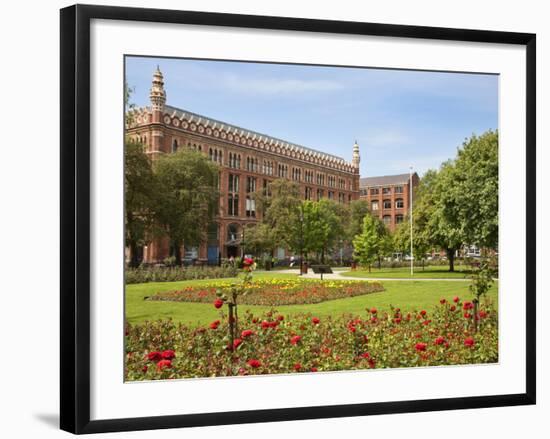 Roses in Bloom in Park Square, Leeds, West Yorkshire, Yorkshire, England, United Kingdom, Europe-Mark Sunderland-Framed Photographic Print