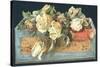 Roses in Cigar Box, Christmas Card-English School-Stretched Canvas