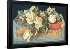 Roses in Cigar Box, Christmas Card-English School-Framed Giclee Print