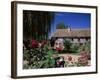 Roses in Front of Typical Timbered Farmhouse, Near St. Pierre-Sur-Dives, Calvados, France-Ruth Tomlinson-Framed Photographic Print