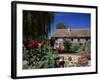 Roses in Front of Typical Timbered Farmhouse, Near St. Pierre-Sur-Dives, Calvados, France-Ruth Tomlinson-Framed Photographic Print