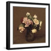 Roses 'La France', 1895 (Oil on Canvas)-Ignace Henri Jean Fantin-Latour-Framed Giclee Print