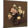 Roses 'La France', 1895 (Oil on Canvas)-Ignace Henri Jean Fantin-Latour-Mounted Giclee Print