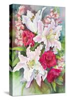 Roses, Lilies and Snapdragons-Joanne Porter-Stretched Canvas
