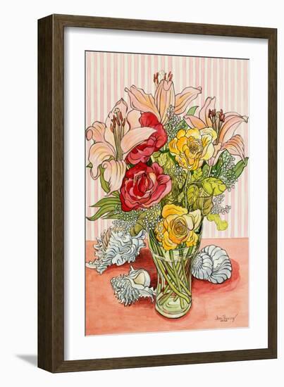 Roses, Lillies and Shells, 2008-Joan Thewsey-Framed Giclee Print