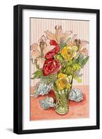 Roses, Lillies and Shells, 2008-Joan Thewsey-Framed Giclee Print